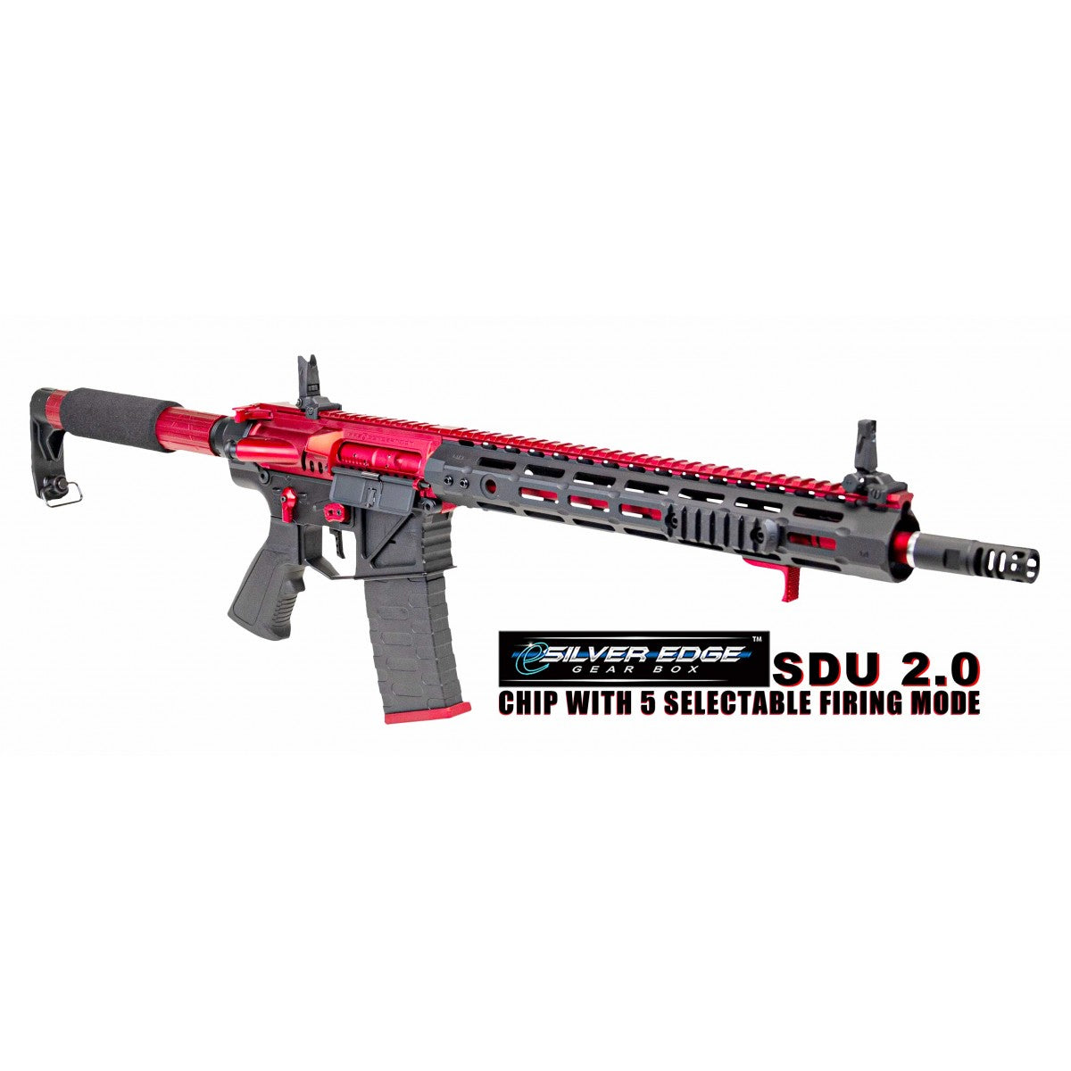 APS Ghost Patrol Phantom AEG Rifle Red with e-Silver Edge 2.0 ( APS-2E123 )