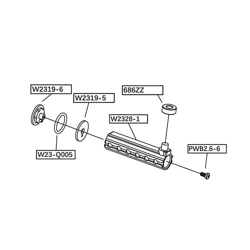 WELL Pro Replacement Piston Set for WE23 Minigun AEG ( WP-W23-006 )