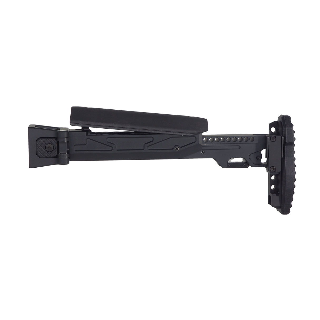 5KU KPYK Folding Telescopic Buttstock w/ Cheek Riser for Marui AKM GBB ( GBTMAK007BK )