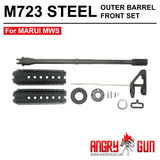 Angry Gun M723 Steel Outer Barrel Front Set for Marui MWS GBB ( 723OBS-MWS )
