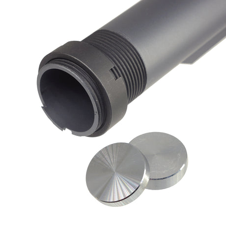 Angry Gun CNC Aluminum Mil-Spec 6 Position GBB Buffer Tube - Cerakote Grey w/ Dagger Logo