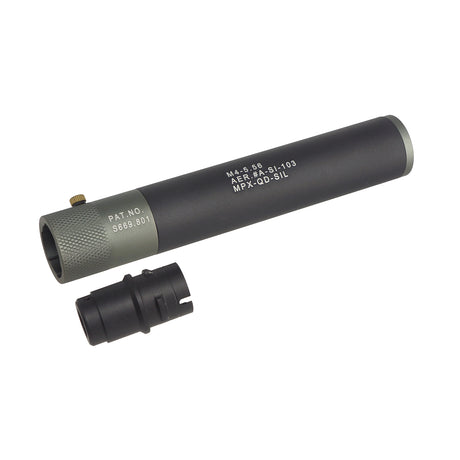 Double Bell 200mm MPX QD Mock Suppressor for 14mm- ( DB-S-11 ) KSC MP9