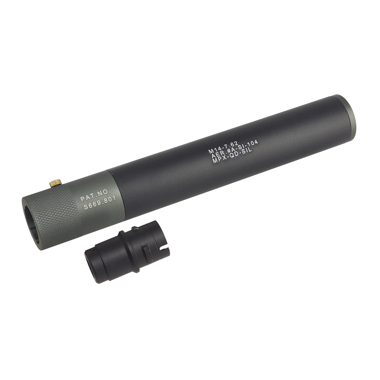 Double Bell 250mm MPX QD Mock Suppressor for 14mm- ( DB-S-12 ) KSC MP9