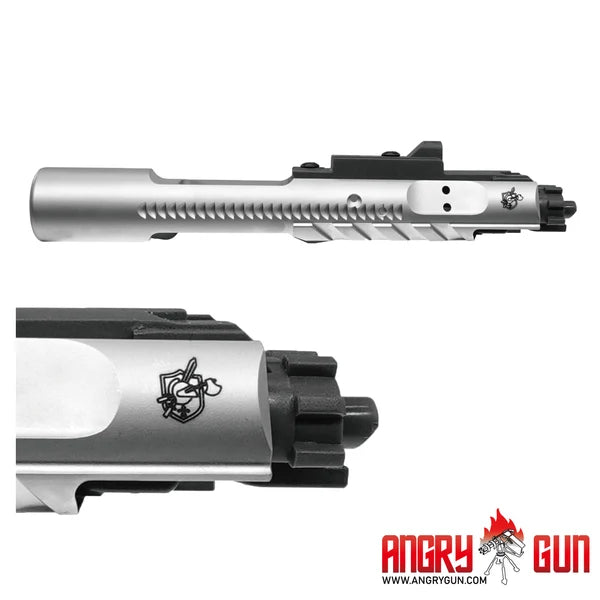 Angry Gun KAC Steel Chrome Sand Cutter Bolt Carrier w/MPA Nozzle for Marui MWS M4 GBB